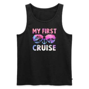 My First Cruise Family Vacation - Fun - Men's Premium Organic Tank Top - black - Front - AI Model Male 178 light (178cm)