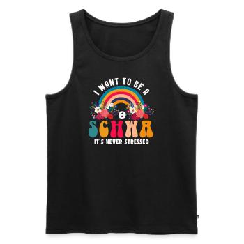 Ich will ein Schwa sein, der nie gestresst ist - Männer Premium Bio Tank Top - Schwarz - Vorne - AI Model Male 178 light (178cm)
