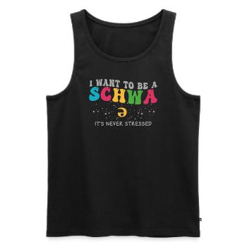 Ich will ein Schwa sein, der nie gestresst ist - Männer Premium Bio Tank Top - Schwarz - Vorne - AI Model Male 178 light (178cm)