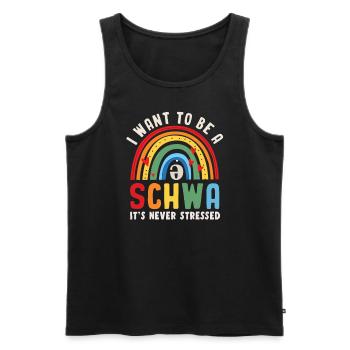 Ich will ein Schwa sein, es ist nie gestresst - Männer Premium Bio Tank Top - Schwarz - Vorne - AI Model Male 178 light (178cm)