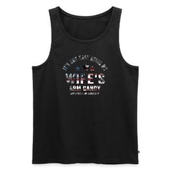 ES IST NICHT EINFACH, DAS ARMBONBON MEINER FRAU ZU SEIN - Männer Premium Bio Tank Top - Schwarz - Vorne - Michal (187cm)