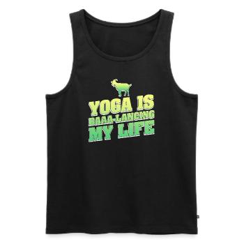 Yoga de la chèvre Équilibrer ma vie - Débardeur bio Premium Homme - noir - Devant - Michal (187cm)