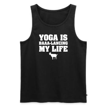 Le yoga est ma thérapie - Débardeur bio Premium Homme - noir - Devant - Michal (187cm)