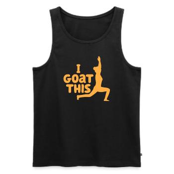 Je chèvre ce passionné de yoga - Débardeur bio Premium Homme - noir - Devant - Michal (187cm)