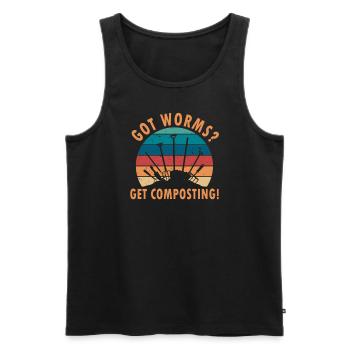 Wurmfarmer Wurmkompost Niedliche Männer Frauen - Männer Premium Bio Tank Top - Schwarz - Vorne - Michal (187cm)