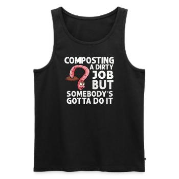 Wurmfarmer Wurmkompost Niedliche Männer Frauen - Männer Premium Bio Tank Top - Schwarz - Vorne - Michal (187cm)