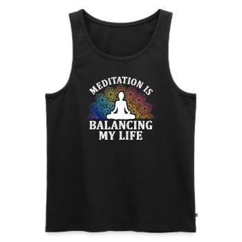 Meditation Is Balancing My Life - Men's Premium Organic Tank Top - black - Front - Michal (187cm)