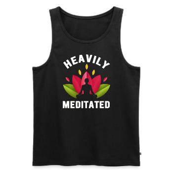 Heavily Meditated - Men's Premium Organic Tank Top - black - Front - Michal (187cm)