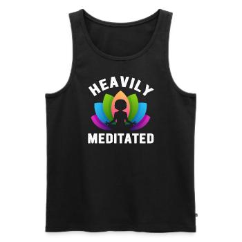 Stark meditiert - Männer Premium Bio Tank Top - Schwarz - Vorne - Michal (187cm)