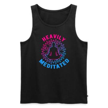 Stark meditiert - Männer Premium Bio Tank Top - Schwarz - Vorne - Michal (187cm)