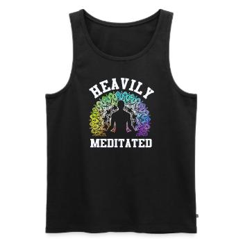 Stark meditiert - Männer Premium Bio Tank Top - Schwarz - Vorne - Michal (187cm)