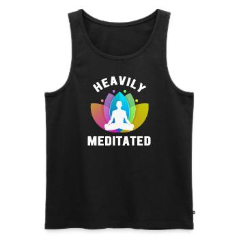 Stark meditiert - Männer Premium Bio Tank Top - Schwarz - Vorne - Michal (187cm)