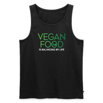 Vegan Food Is Balancing My Life - Men's Premium Organic Tank Top - black - Front - Michal (187cm)