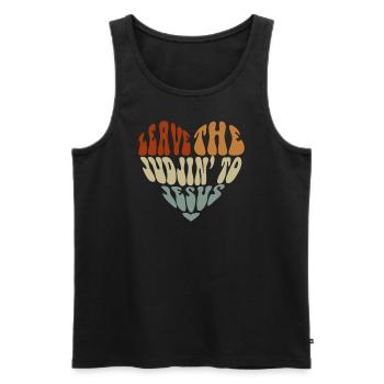 Überlassen Sie das Urteil Jesus - Männer Premium Bio Tank Top - Schwarz - Vorne - Michal (187cm)