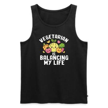 Végétarien Équilibrer ma vie - Débardeur bio Premium Homme - noir - Devant - Michal (187cm)