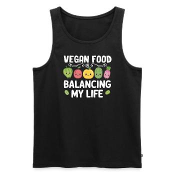 Vegan Food Is Balancing My Life - Men's Premium Organic Tank Top - black - Front - Michal (187cm)