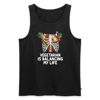 Vegetarisch Mein Leben unter einen Hut bringen - Männer Premium Bio Tank Top - Schwarz - Vorne - AI Model Male 178 light (178cm)