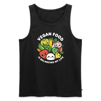 Vegan Food Is Balancing My Life - Men's Premium Organic Tank Top - black - Front - Michal (187cm)