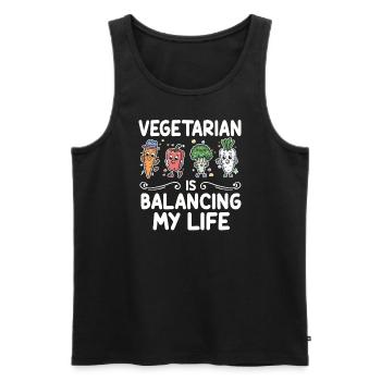 Végétarien Équilibrer ma vie - Débardeur bio Premium Homme - noir - Devant - Michal (187cm)
