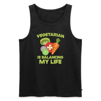 Végétarien Équilibrer ma vie - Débardeur bio Premium Homme - noir - Devant - Michal (187cm)