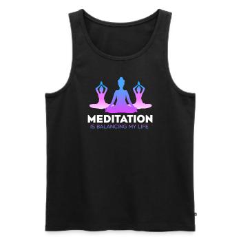 Meditation Is Balancing My Life - Men's Premium Organic Tank Top - black - Front - Michal (187cm)