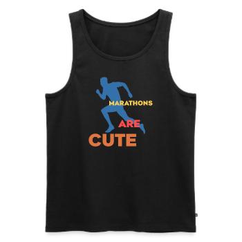Marathons sind süß Ultramarathon - Männer Premium Bio Tank Top - Schwarz - Vorne - AI Model Male 178 light (178cm)