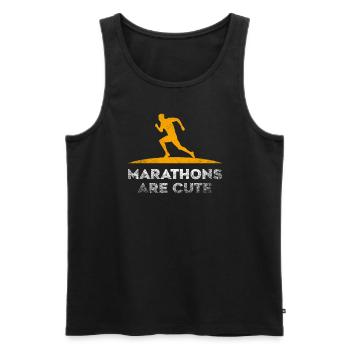 Marathons sind süß Ultramarathon - Männer Premium Bio Tank Top - Schwarz - Vorne - AI Model Male 178 light (178cm)