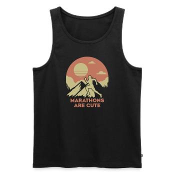 Marathons sind süß Ultramarathon - Männer Premium Bio Tank Top - Schwarz - Vorne - AI Model Male 178 light (178cm)