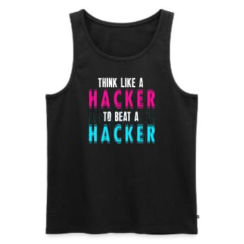 Expertise en cybersécurité des hackers éthiques - Débardeur bio Premium Homme - noir - Devant - AI Model Male 178 light (178cm)