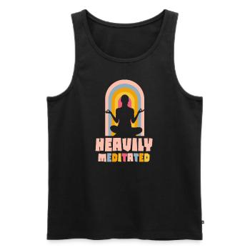 Stark meditiert - Männer Premium Bio Tank Top - Schwarz - Vorne - Michal (187cm)