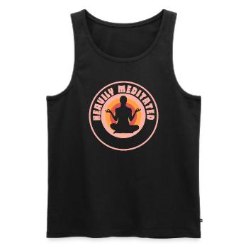 Stark meditiert - Männer Premium Bio Tank Top - Schwarz - Vorne - Michal (187cm)
