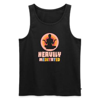 Stark meditiert - Männer Premium Bio Tank Top - Schwarz - Vorne - Michal (187cm)