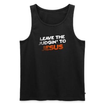 Überlassen Sie das Urteil Jesus - Männer Premium Bio Tank Top - Schwarz - Vorne - Michal (187cm)