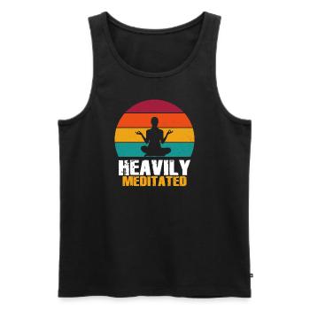 Stark meditiert - Männer Premium Bio Tank Top - Schwarz - Vorne - Michal (187cm)