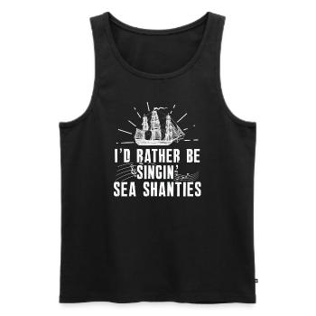 Sailor Meme Pirate Ship Ocean Sailing - Men's Premium Organic Tank Top - black - Front - Michal (187cm)