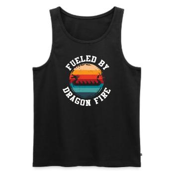 Fueled By Dragon Fire Dragon Boat - Men's Premium Organic Tank Top - black - Front - AI Model Male 178 light (178cm)