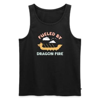Fueled By Dragon Fire Dragon Boat - Men's Premium Organic Tank Top - black - Front - AI Model Male 178 light (178cm)