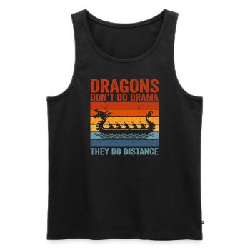 Drachen machen kein Drama, sie machen Distanz - Männer Premium Bio Tank Top - Schwarz - Vorne - AI Model Male 178 light (178cm)