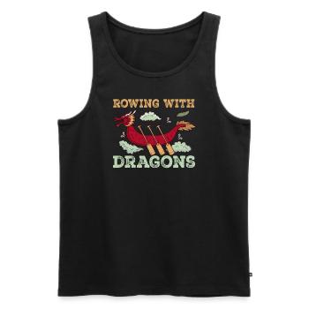 Ramer avec Dragons Dragons Dragonboat - Débardeur bio Premium Homme - noir - Devant - Michal (187cm)