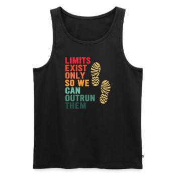 Limits Exist Only So We Can Outrun Them - Men's Premium Organic Tank Top - black - Front - AI Model Male 178 light (178cm)