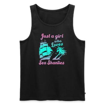Sailor Meme Pirate Ship Ocean Sailing - Men's Premium Organic Tank Top - black - Front - Michal (187cm)