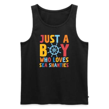Sailor Meme Pirate Ship Ocean Sailing - Men's Premium Organic Tank Top - black - Front - Michal (187cm)