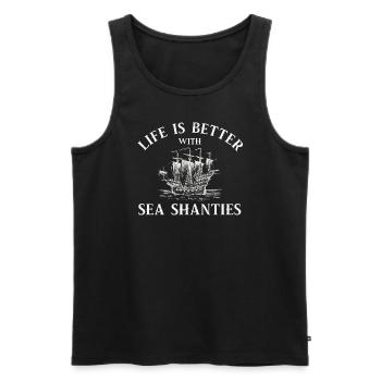 Seemann Meme Piratenschiff Ozean Segeln - Männer Premium Bio Tank Top - Schwarz - Vorne - Michal (187cm)
