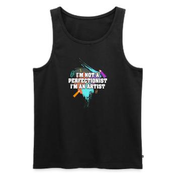 I'm Not A Perfectionist I'm An Artist - Men's Premium Organic Tank Top - black - Front - Michal (187cm)