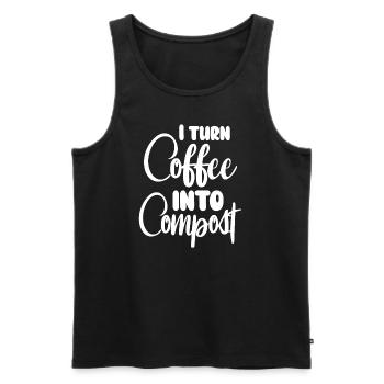 Ich verwandle Kaffee in Kompost Blue Planet - Männer Premium Bio Tank Top - Schwarz - Vorne - AI Model Male 178 light (178cm)