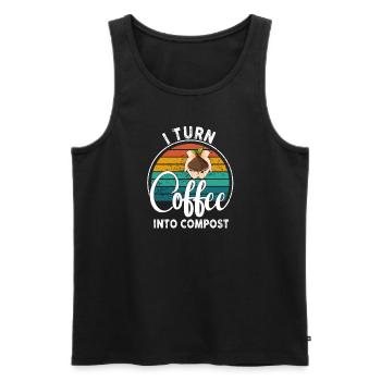 Ich verwandle Kaffee in Kompost Blue Planet - Männer Premium Bio Tank Top - Schwarz - Vorne - AI Model Male 178 light (178cm)