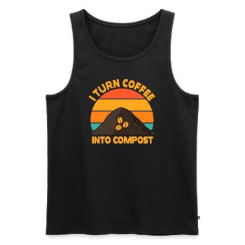 Ich verwandle Kaffee in Kompost Blue Planet - Männer Premium Bio Tank Top - Schwarz - Vorne - AI Model Male 178 light (178cm)