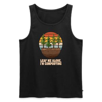 Leaf Me Alone I'm Composting - Men's Premium Organic Tank Top - black - Front - Michal (187cm)