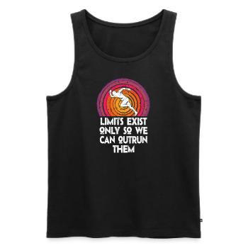 Limits Exist Only So We Can Outrun Them - Men's Premium Organic Tank Top - black - Front - AI Model Male 178 light (178cm)