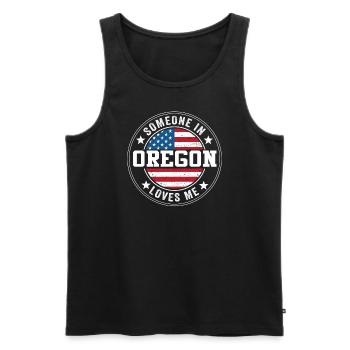 Jemand in Oregon liebt mich - Männer Premium Bio Tank Top - Schwarz - Vorne - Michal (187cm)